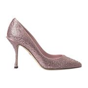 Dolce & Gabbana Rosa Strass Kristall Hälspumpar Pink, Dam