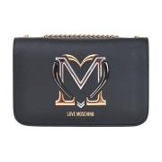 Love Moschino Svart axelväska med kedjeband Black, Dam