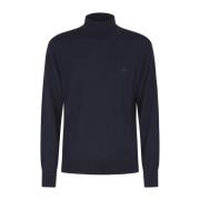 Etro Stiliga T-Neck Sweaters Blue, Herr