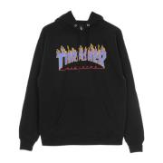 Thrasher Flame Hood Sweatshirt Svart/Blå Black, Herr