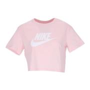 Nike Essential Crop Icon Tee Atmosfär/Vit Pink, Dam