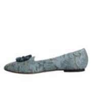 Dolce & Gabbana Bl Lace Crystal Ballet Flats Loafers Skor Blue, Dam