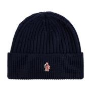 Moncler Ullmössa med logotyp Blue, Herr