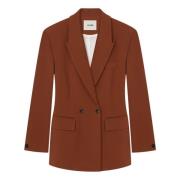 Aeron Boxy Blazer med Peak Revers Brown, Dam