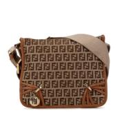 Fendi Vintage Pre-owned Canvas axelremsvskor Beige, Dam