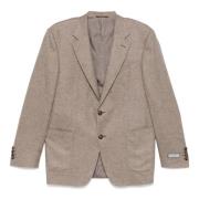 Canali Lyxig Ull Kashmir Jacka Beige, Herr