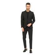 Mulish Svart Slim Fit Klänning med Spilletta Black, Herr