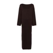 Birgitte Herskind Bordeaux Stickad Off-Shoulder Maxi Klänning Brown, D...