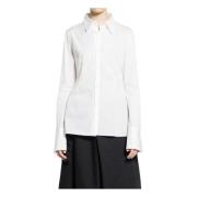 Yohji Yamamoto Vit Sailor Blus med Klassisk Krage White, Dam