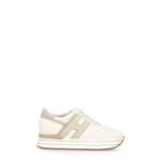 Hogan Ivory Lädersneakers med Plattformsula Beige, Dam