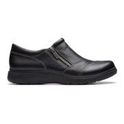 Clarks Bekväm läderloafer i svart Black, Dam