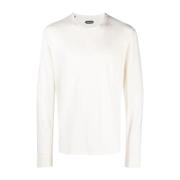 Tom Ford Crew Neck Sweatshirt, Lyocell/Bomull White, Herr