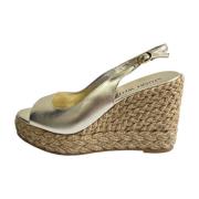 Stuart Weitzman Gyllene Island Peeptoe Espadrille Kilklack Yellow, Dam