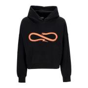 Propaganda Svart Cropped Logo Hoodie Black, Dam