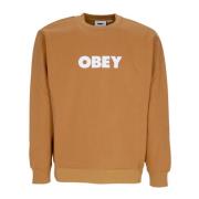 Obey Premium Fleece Crewneck Sweatshirt Brun Socker Brown, Herr