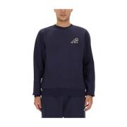 Autry Logo Sweatshirt, Regular Fit, 100% Bomull Blue, Herr