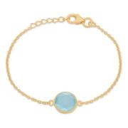 Frk. Lisberg Chalcedon armband med 14K guldplätering Yellow, Dam