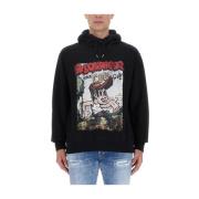 Dsquared2 Sweatshirt med logotryck Black, Herr