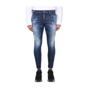 Dsquared2 Skater Fit Jeans med knapp och dragkedja Blue, Herr