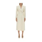 Dolce & Gabbana Slim Fit Double-Breasted Wool Coat White, Dam