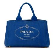 Prada Vintage Pre-owned Canvas prada-vskor Blue, Dam