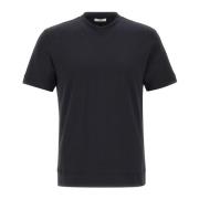 Paolo Pecora Svart Bomull T-shirt med Crew Neck Black, Herr