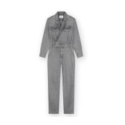 Homage Grå Denim Cross Over Jumpsuit Gray, Dam