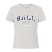 Ball Grå Melange T-shirt Topp Gray, Dam