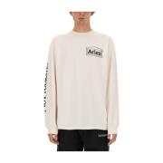 Aries Sweatshirt med logotryck White, Herr