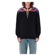 Marcelo Burlon Svart/Rosa Stickat med Icon Wings Print Black, Herr