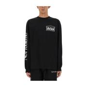 Aries Sweatshirt med logotryck Black, Herr