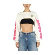 Barrow Cropped Sweatshirt med Sidologo White, Dam