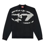 Diesel Oval Hals Tröjor Gradient Stil Black, Herr