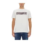 Dsquared2 Logo Print Cool Fit Cotton T-Shirt White, Herr