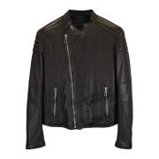 Tom Ford Svart läder bikerjacka Black, Herr