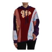 Dolce & Gabbana Logo Print Bomull Hoodie Tröja Multicolor, Dam