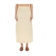 Jil Sander Ull Midi Kjol Beige, Dam