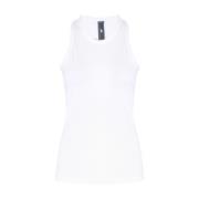 Adidas by Stella McCartney Vit Ribbstickad Tank Top White, Dam