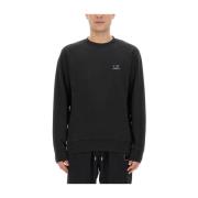 C.p. Company Logo Sweatshirt Regular Fit 100% Bomull Black, Herr