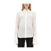 Sportmax Silke Regular Fit Skjorta Tillverkad i Italien White, Dam