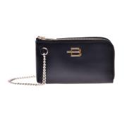 Baldinini Black calfskin wallet Black, Dam