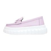 Cesare Gaspari Läder Urban Platform Loafers - Rosa Pink, Dam