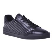 Baldinini Trainers in black quilted leather and leather Black, Herr