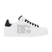 Dolce & Gabbana Vita låga sneakers i läder med snörning White, Herr