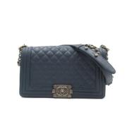 Chanel Vintage Pre-owned Laeder axelremsvskor Blue, Dam