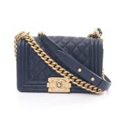 Chanel Vintage Pre-owned Tyg axelremsvskor Blue, Dam