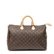 Louis Vuitton Vintage Pre-owned Belagd canvas handvskor Brown, Dam