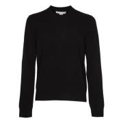 Comme des Garçons Svart Stickad Rundhals Pullover Tröja Black, Herr