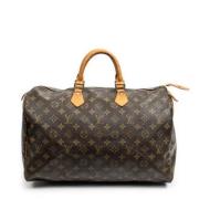 Louis Vuitton Vintage Pre-owned Belagd canvas handvskor Brown, Dam