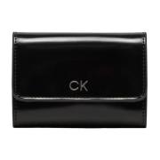 Calvin Klein Blank Trifold Plånbok med Dragkedja Black, Dam